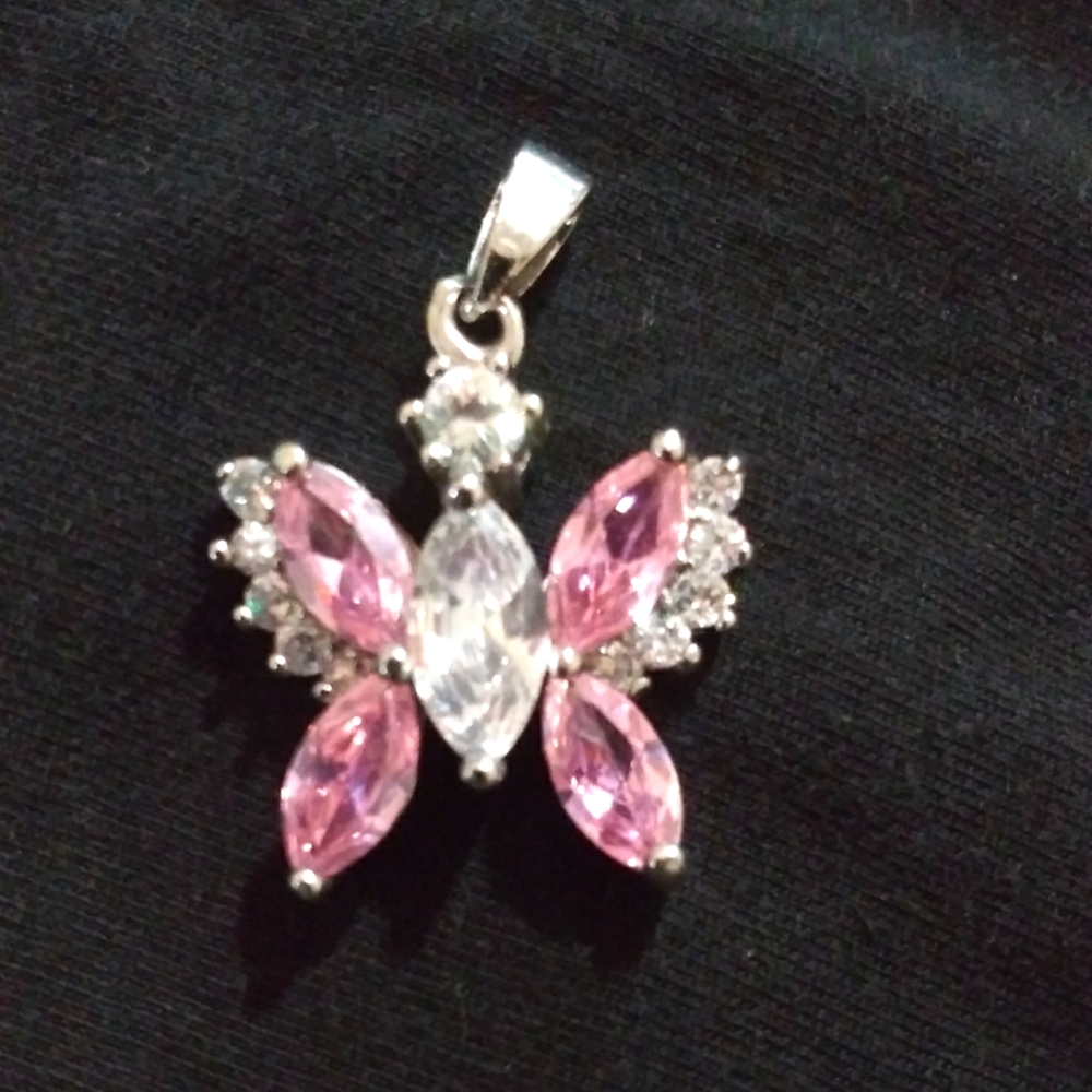 Cubic zirconia butterfly charm